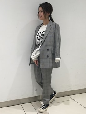 「グレンチェック」｜ondaさん（レディース・158cm）の冬コーディネート