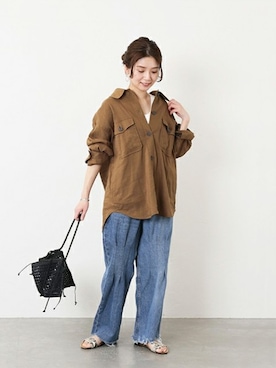 「PLAKTON（プラクトン）のアイテム」を使った、ondaさん（レディース・158cm）の春コーディネート