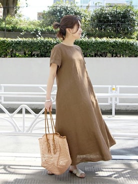 「PLAKTON（プラクトン）のアイテム」を使った、ondaさん（レディース・158cm）の春コーディネート