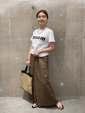追加》リネンタックキュロット◇8を使った人気ファッション