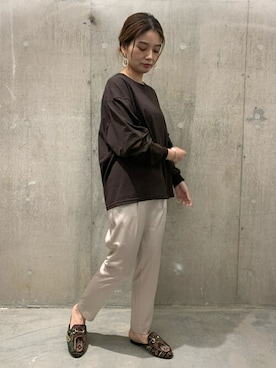 「PRE_（プレ）のアイテム」を使った、ondaさん（レディース・158cm）の秋コーディネート