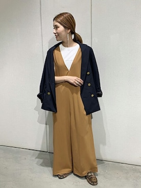 「JOURNAL STANDARD（ジャーナルスタンダード）のアイテム（オールインワン・サロペット）」を使った、ondaさん（レディース・158cm）の秋コーディネート