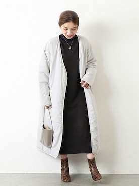 「DESCENTE」｜「アイテム（その他アウター）」を使った、ondaさん（レディース・158cm）の冬コーディネート