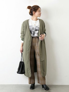 「DESCENTE」｜「アイテム（その他アウター）」を使った、ondaさん（レディース・158cm）の冬コーディネート