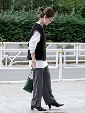 「JOURNAL STANDARD（ジャーナルスタンダード）のアイテム（ベスト）」を使った、ondaさん（レディース・158cm）の冬コーディネート