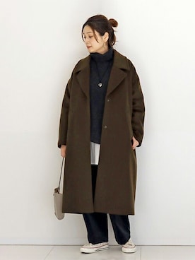 「コクーンコート」｜「アイテム（その他アウター）」を使った、ondaさん（レディース・158cm）の冬コーディネート
