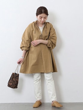 「ARMY TWILL（アーミーツイル）のアイテム」を使った、ondaさん（レディース・158cm）の冬コーディネート
