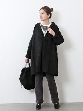 「ARMY TWILL（アーミーツイル）のアイテム」を使った、ondaさん（レディース・158cm）の冬コーディネート