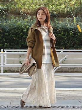 「CLANE（クラネ）のアイテム（スカート）」を使った、ondaさん（レディース・158cm）の冬コーディネート
