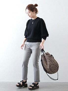 「Drifter（ドリフター）のアイテム（バッグ）」を使った、ondaさん（レディース・158cm）の冬コーディネート