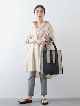 「JOURNAL STANDARD（ジャーナルスタンダード）のランダムリブタンクトップ（タンクトップ）」を使った、ondaさん（レディース・158cm）の冬コーディネート