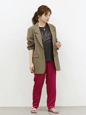 「RIDING HIGH（ライディングハイ）のアイテム」を使った、ondaさん（レディース・158cm）の春コーディネート