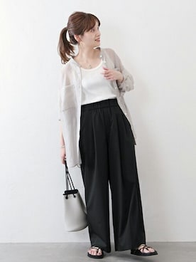 「JOURNAL STANDARD（ジャーナルスタンダード）のランダムリブタンクトップ（タンクトップ）」を使った、ondaさん（レディース・158cm）の春コーディネート