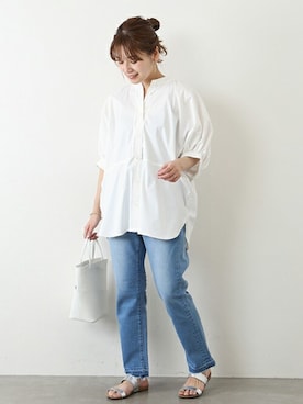 「PLAKTON（プラクトン）のアイテム」を使った、ondaさん（レディース・158cm）の春コーディネート