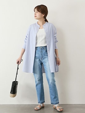 「JOURNAL STANDARD（ジャーナルスタンダード）のランダムリブタンクトップ（タンクトップ）」を使った、ondaさん（レディース・158cm）の春コーディネート