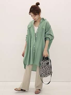 「JOURNAL STANDARD（ジャーナルスタンダード）のランダムリブタンクトップ（タンクトップ）」を使った、ondaさん（レディース・158cm）の春コーディネート