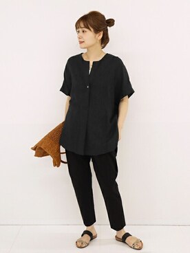 「PLAKTON（プラクトン）のアイテム」を使った、ondaさん（レディース・158cm）の春コーディネート