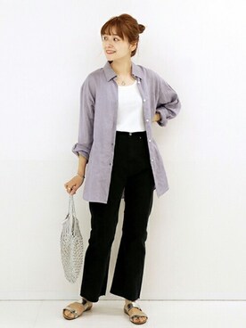 「JOURNAL STANDARD（ジャーナルスタンダード）のランダムリブタンクトップ（タンクトップ）」を使った、ondaさん（レディース・158cm）の春コーディネート