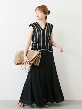 「JOURNAL STANDARD（ジャーナルスタンダード）のアイテム（ベスト）」を使った、ondaさん（レディース・158cm）の夏コーディネート