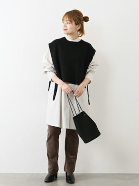 「JOURNAL STANDARD（ジャーナルスタンダード）のアイテム（ベスト）」を使った、ondaさん（レディース・158cm）の夏コーディネート