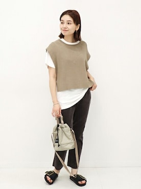 「JOURNAL STANDARD（ジャーナルスタンダード）のアイテム（ベスト）」を使った、ondaさん（レディース・158cm）の夏コーディネート