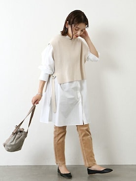 「JOURNAL STANDARD（ジャーナルスタンダード）のアイテム（ベスト）」を使った、ondaさん（レディース・158cm）の夏コーディネート