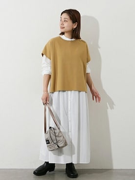 「JOURNAL STANDARD（ジャーナルスタンダード）のアイテム（ベスト）」を使った、ondaさん（レディース・158cm）の夏コーディネート