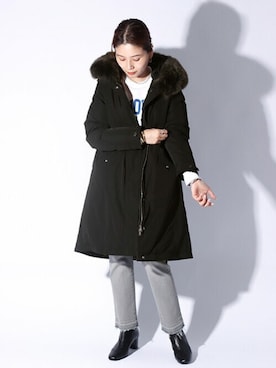 「WOOLRICH（ウールリッチ）のアイテム（ジャケット/アウター）」を使った、ondaさん（レディース・158cm）の夏コーディネート