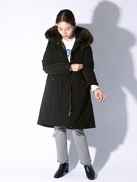 「WOOLRICH（ウールリッチ）のアイテム（ジャケット/アウター）」を使った、ondaさん（レディース・158cm）の秋コーディネート