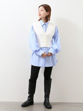 「JOURNAL STANDARD（ジャーナルスタンダード）のアイテム（ベスト）」を使った、ondaさん（レディース・158cm）の冬コーディネート