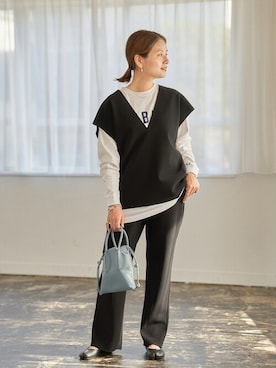 「JOURNAL STANDARD（ジャーナルスタンダード）のアイテム（ベスト）」を使った、ondaさん（レディース・158cm）の冬コーディネート