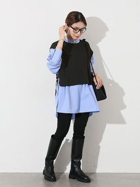 「JOURNAL STANDARD（ジャーナルスタンダード）のアイテム（ベスト）」を使った、ondaさん（レディース・158cm）の冬コーディネート