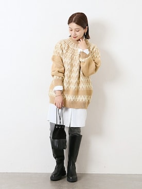 「JOURNAL STANDARD SELECT（ジャーナルスタンダードセレクト）のアイテム」を使った、ondaさん（レディース・158cm）の冬コーディネート