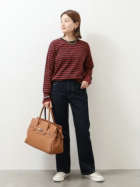 「アイテム（その他シューズ、ホワイト系）」を使った、ondaさん（レディース・158cm）の冬コーディネート