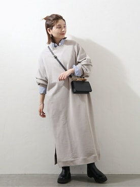 「eness（エネス）のアイテム」を使った、ondaさん（レディース・158cm）の冬コーディネート
