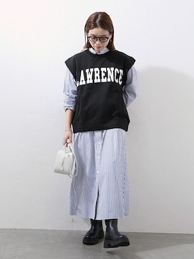 「JOURNAL STANDARD（ジャーナルスタンダード）のアイテム（ベスト）」を使った、ondaさん（レディース・158cm）の冬コーディネート