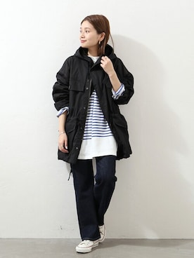 「ARMY TWILL（アーミーツイル）のアイテム（その他アウター）」を使った、ondaさん（レディース・158cm）の冬コーディネート