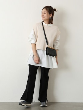 「JOURNAL STANDARD（ジャーナルスタンダード）のアイテム（ベスト）」を使った、ondaさん（レディース・158cm）の冬コーディネート
