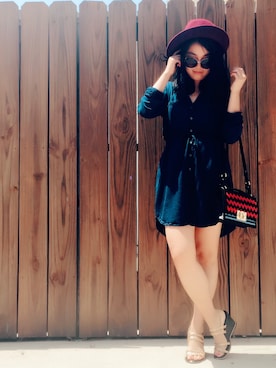 「Abercrombie&Fitch（アバークロンビーアンドフィッチ）のアイテム（ワンピース/ドレス）」を使った、KaeDeさん（レディース・155cm）の夏コーディネート