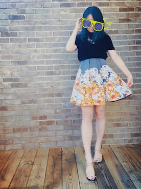 「Supreme.La.La.（シュープリームララ）のアイテム（スカート）」を使った、KaeDeさん（レディース・155cm）の春コーディネート