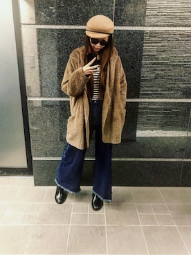 「LOVE BOAT（ラブ・ボート）のアイテム」を使った、田神まみさん（レディース・167cm）の冬コーディネート