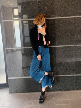 「EVRIS（エヴリス）のアイテム（その他アウター）」を使った、田神まみさん（レディース・167cm）の冬コーディネート