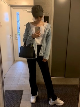 「やっぱりストリートが好き」｜「アイテム（デニムジャケット）」を使った、田神まみさん（レディース・167cm）の秋コーディネート