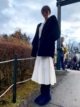 「EVRIS（エヴリス）のアイテム（その他アウター）」を使った、田神まみさん（レディース・167cm）の冬コーディネート