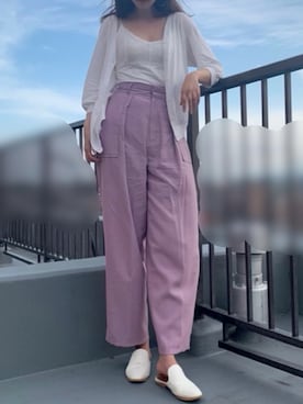 「アイテム（スリッポン）」を使った、田神まみさん（レディース・168cm・20代）の夏コーディネート