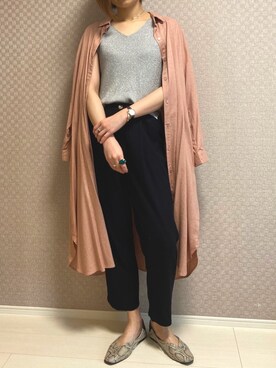 「部屋撮り」｜「アイテム（ワンピース/ドレス）」を使った、yukoさん（レディース・168cm）の春コーディネート
