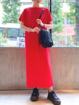 「フリンジバッグ」｜「アイテム（その他）」を使った、yukoさん（レディース・169cm）の夏コーディネート