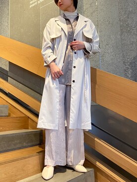 「koe（コエ）のアイテム（トレンチコート）」を使った、yukoさん（レディース・169cm）の春コーディネート