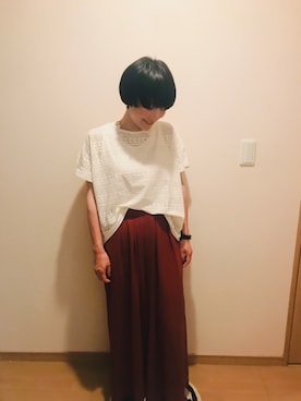 「スカーチョコーデ」｜iwaさん（レディース・158cm）の夏コーディネート