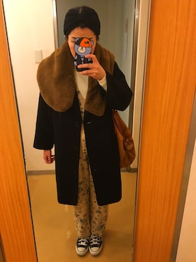 「Omekashi（オメカシ）のアイテム（オールインワン・サロペット）」を使った、ゆり☺︎さん（レディース・160cm）の冬コーディネート